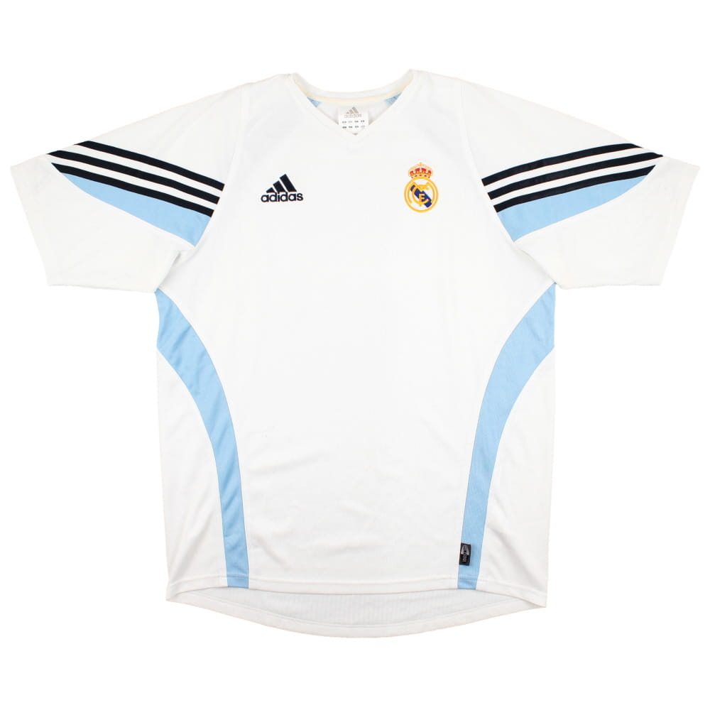 Real Madrid 2003-04 Adidas Training Shirt (L) (BENZEMA 9) (Excellent)