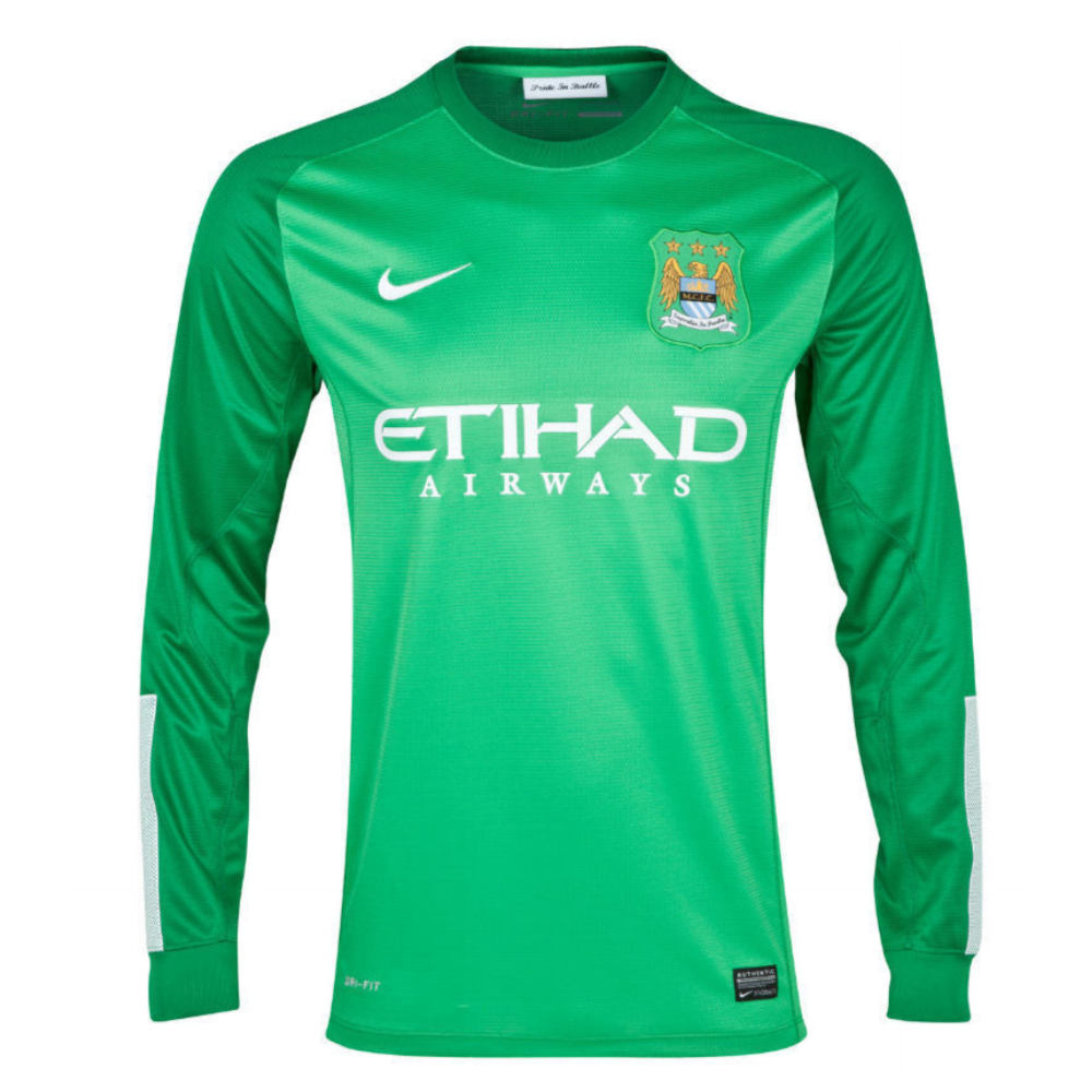 Manchester City 2013-14 Long Sleeve Goalkeeper Home Shirt (LB) Hart #1 (Mint)