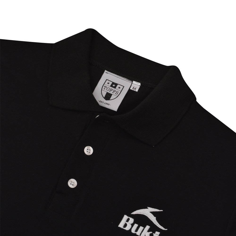 BUKTA Polo Black with White Cuffs