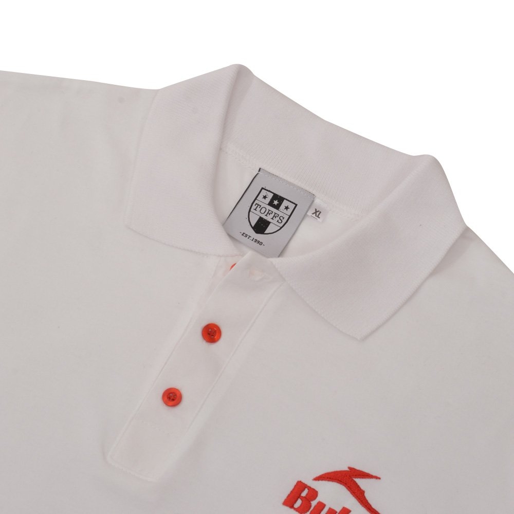 BUKTA Heritage Polo White with Red Cuffs