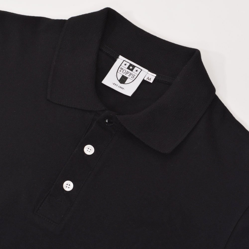 Toffs Retro Polo Shirt - Black with White Cuffs