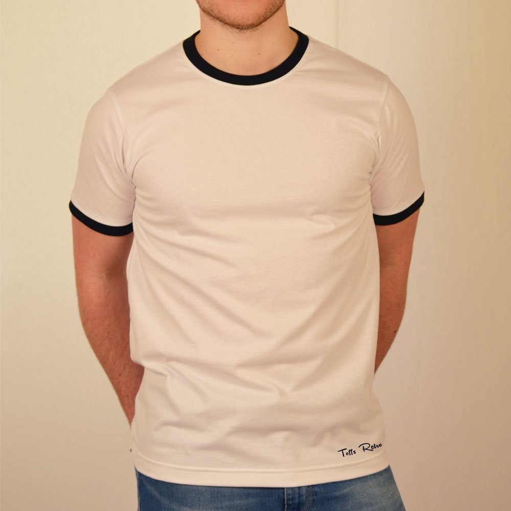 Toffs Retro White/Black Tee Shirt