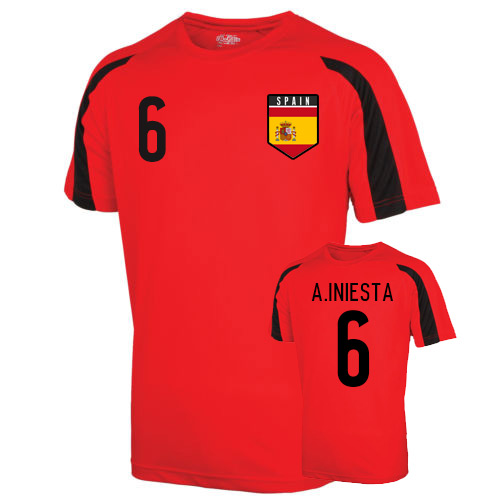 Spain Sports Training Jersey (a.iniesta 6)