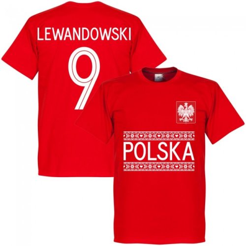 Poland Lewandowski 9 Team T-Shirt - Red