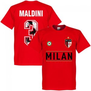 AC Milan Maldini 3 Gallery Team T-Shirt - Red