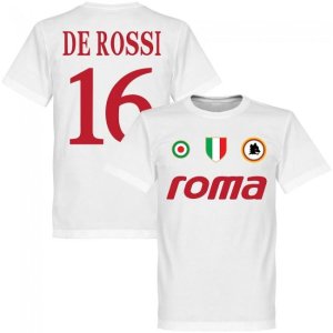 Roma Vintage De Rossi 16 Team T-Shirt - White Roma Vintage De Rossi 16 Team T-Shirt - White
