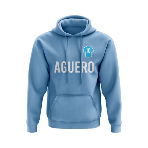 Sergio Aguero Man CIty Number Hoody (Sky Blue)