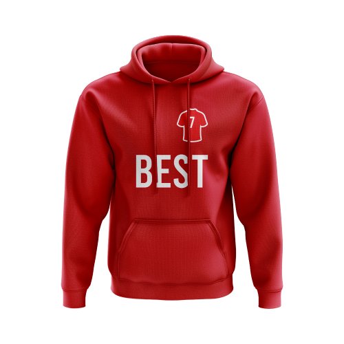 George Best Man United Number Hoody (Red)