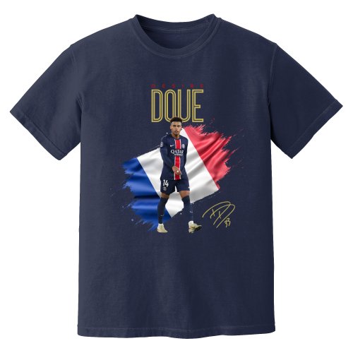 Desire Doue PSG Celebration T-Shirt (Navy)