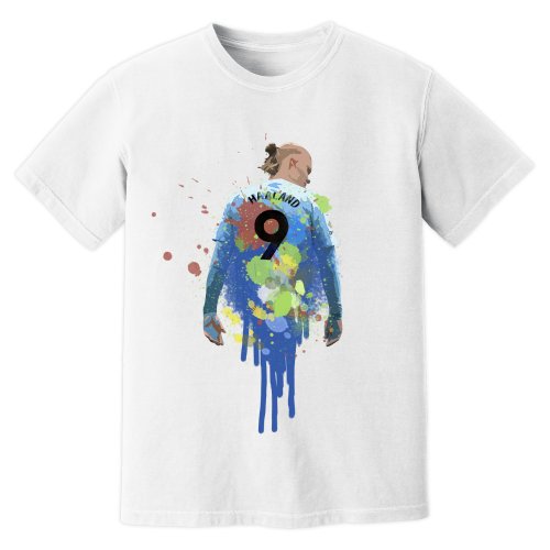 Erling Haaland Man City Art T-Shirt (White)