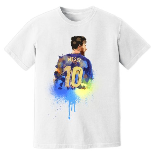 Lionel Messi Barcelona Art T-Shirt (White)