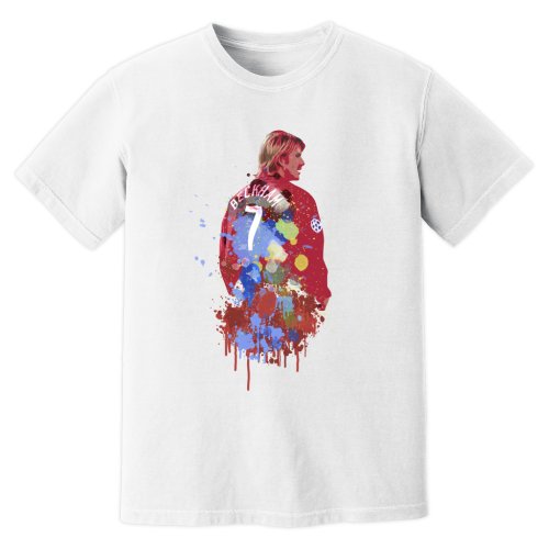 David Beckham Man United Art T-Shirt (White)