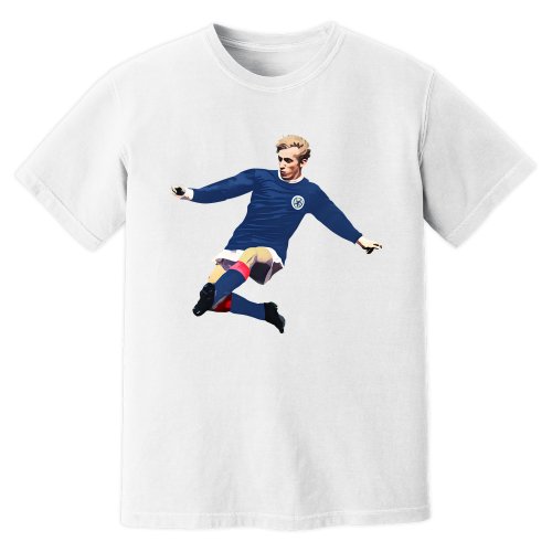 Denis Law Scotland Retro T-Shirt (White)