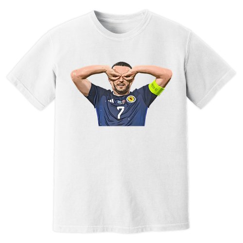 John McGinn Celebration Scotland T-Shirt (White)