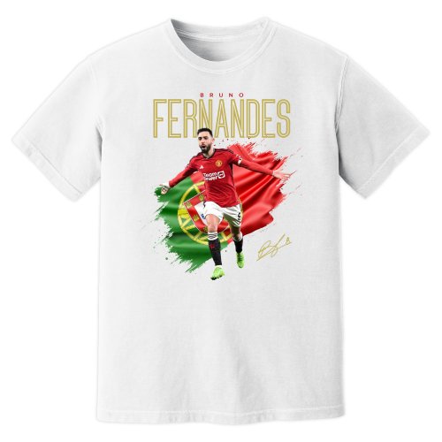 Bruno Fernandes Man United Celebration T-Shirt (White)