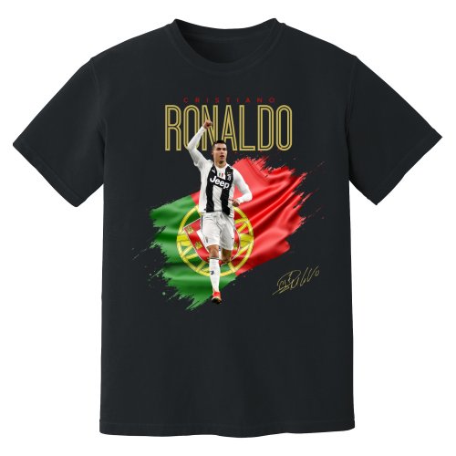 Cristiano Ronaldo Juventus Celebration T-Shirt (Black)