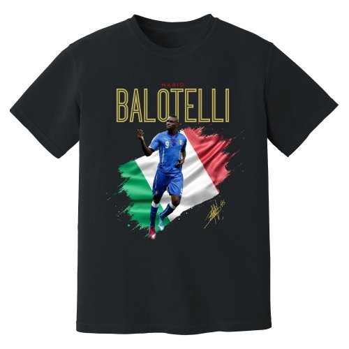 Mario Balotelli Italy Celebration T-Shirt (Black)