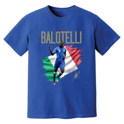Mario Balotelli Italy Celebration T-Shirt (Blue)