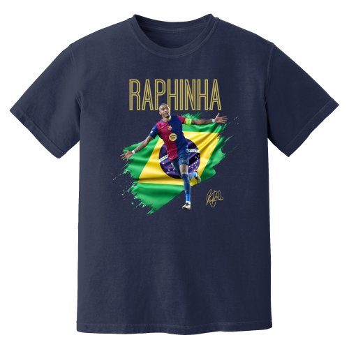 Raphinha Barcelona Celebration T-Shirt (Navy)