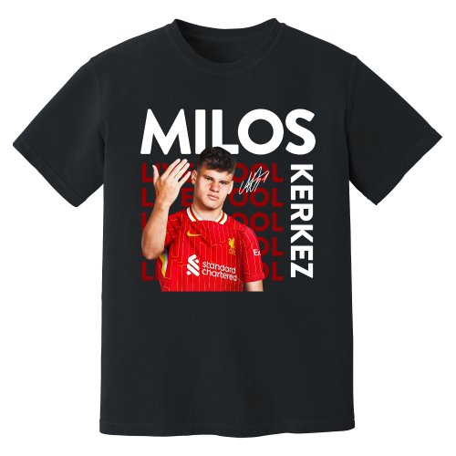 Milos Kerkez Liverpool New Signing T-Shirt (Black)