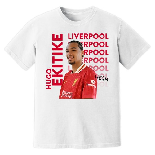 Hugo Ekitike Liverpool New Signing T-Shirt (White)