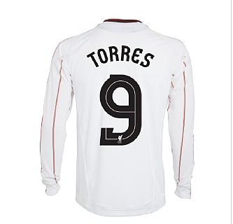 2010-11 Liverpool Long Sleeve Away Shirt (Torres 9) European - K