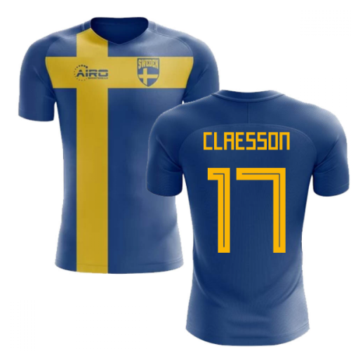 2024-2025 Sweden Flag Concept Football Shirt (Claesson 17) - Kids