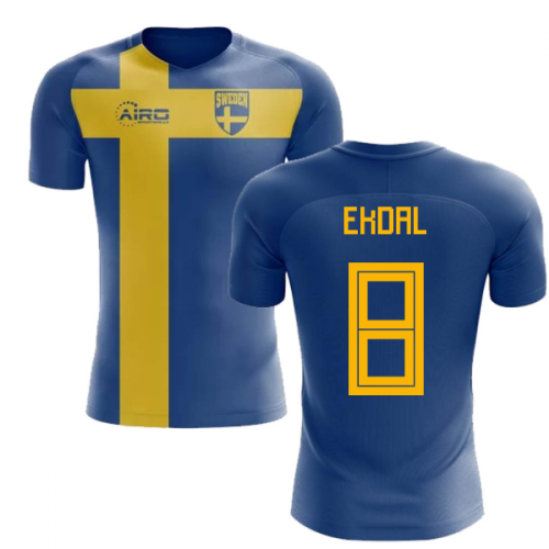 2024-2025 Sweden Flag Concept Football Shirt (Ekdal 8) - Kids