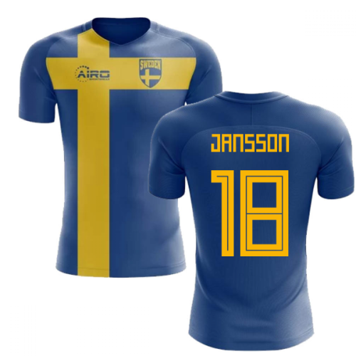 2024-2025 Sweden Flag Concept Football Shirt (Jansson 18) - Kids