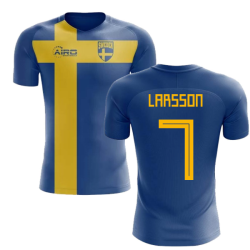 2024-2025 Sweden Flag Concept Football Shirt (Larsson 7) - Kids