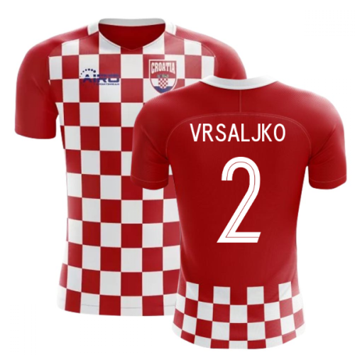 2024-2025 Croatia Flag Concept Football Shirt (Vrsaljko 2) - Kids