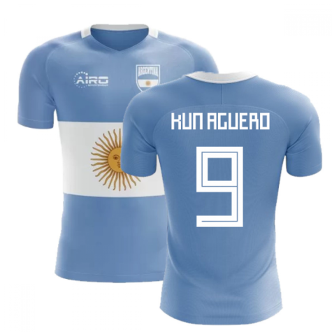 2024-2025 Argentina Flag Concept Football Shirt (Kun Aguero 9) - Kids