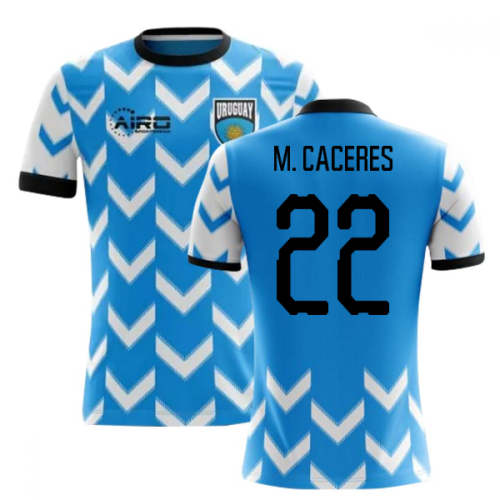 2024-2025 Uruguay Home Concept Football Shirt (M. Caceres 22) - Kids