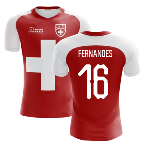 2025-2026 Switzerland Flag Concept Football Shirt (Fernandes 16) - Kids
