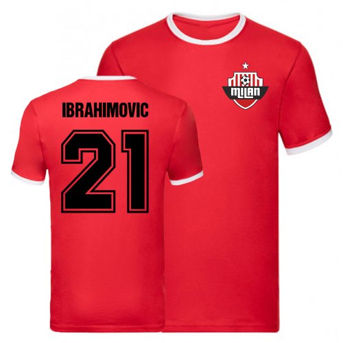 Zlatan Ibrahimovic AC Milan Ringer Tee (Red)