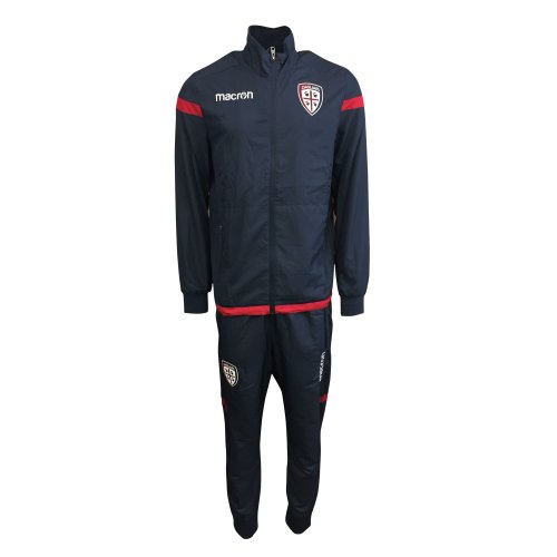 2017-2018 Cagliari Macron Microfibre Travel Tracksuit (Dark Grey)