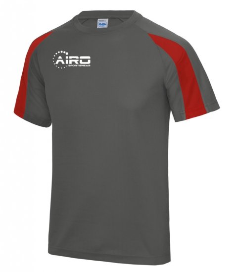 Airo Sportswear Contrast Training Tee (Charcoal-Red)