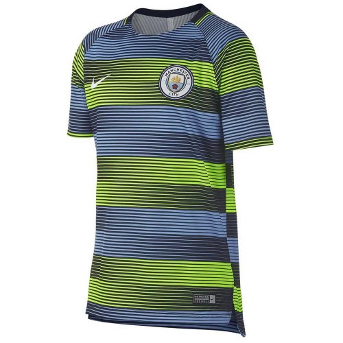 2018-2019 Man City Nike Pre-Match Training Shirt (Volt-blue)