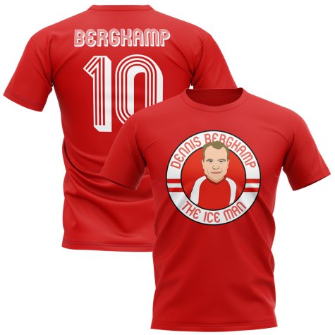 Dennis Bergkamp Arsenal Illustration T-Shirt (Red)