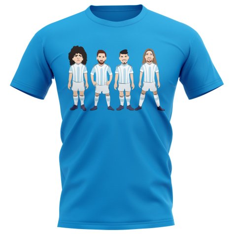 Argentina Players Illustration T-Shirt (Sky)