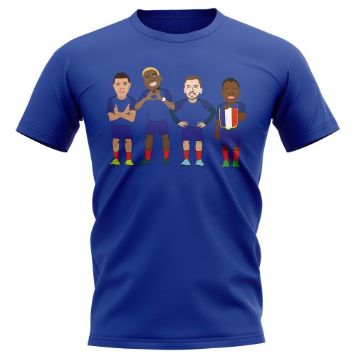 France Players Illustration T-Shirt (Blue)