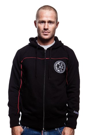 Mens COPA Calcistica Zip Hooded Sweater // Black 70% cotton/30%