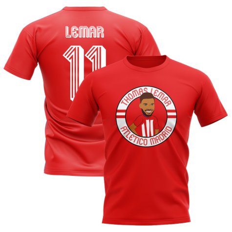 Thomas Lemar Atletico Madrid Illustration T-Shirt (Red)