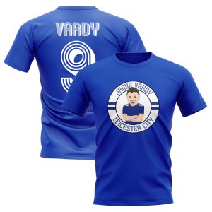 Jamie Vardy Leicester Illustration T-Shirt (Blue) Jamie Vardy Leicester Illustration T-Shirt (Blue)