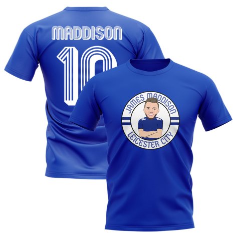 James Maddison Leicester Illustration T-Shirt (Blue)