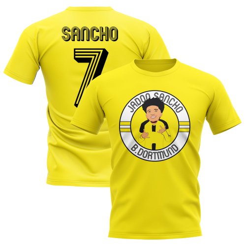 Jadon Sancho Borussia Dortmund Illustration T-Shirt (Yellow)