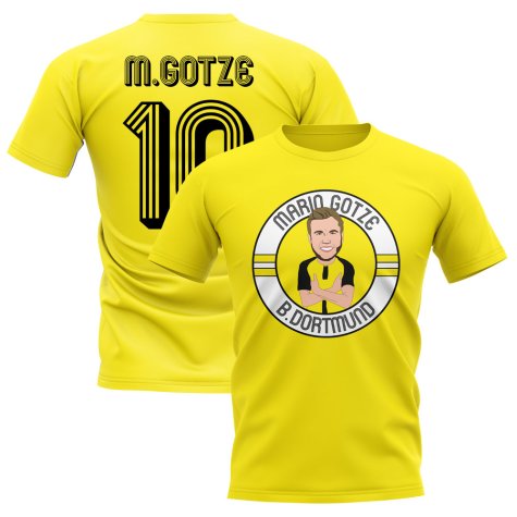 Mario Gotze Borussia Dortmund Illustration T-Shirt (Yellow)