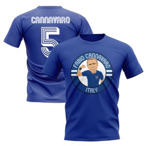 Fabio Cannavaro Italy Illustration T-Shirt (Blue) Fabio Cannavaro Italy Illustration T-Shirt (Blue)