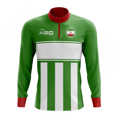 Iran Concept Football Half Zip Midlayer Top (Green-White)