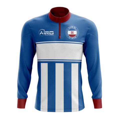 Mari El Concept Football Half Zip Midlayer Top (Blue-White)